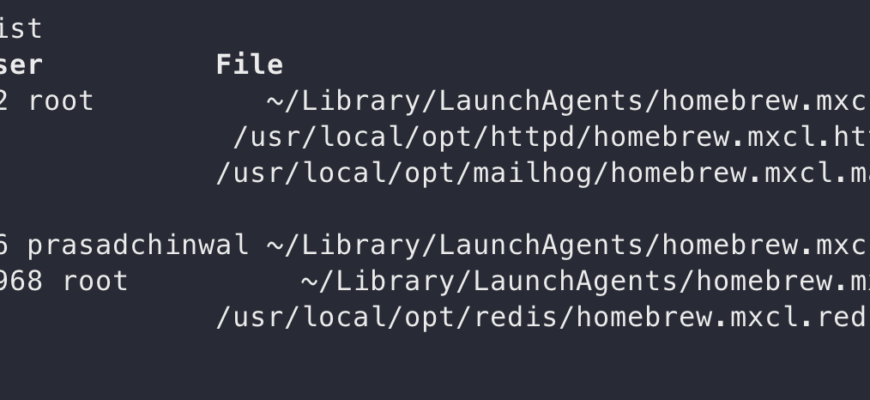 Httpd error 256 root library launchagents homebrew mxcl httpd plist