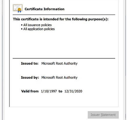 Microsoft root certificate a authority 2010 cer скачать